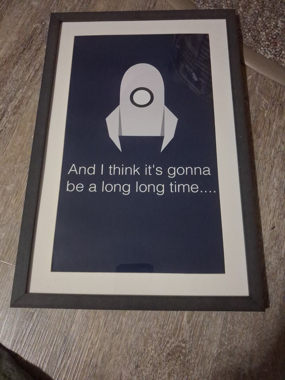Framed "Rocket Man" Minimalist Art Print & frame 18x12 Flexible Plexi